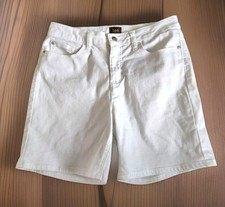 Lee Womens Vtg 80s High Waist Denim Shorts Sz 12M White 31"X6"