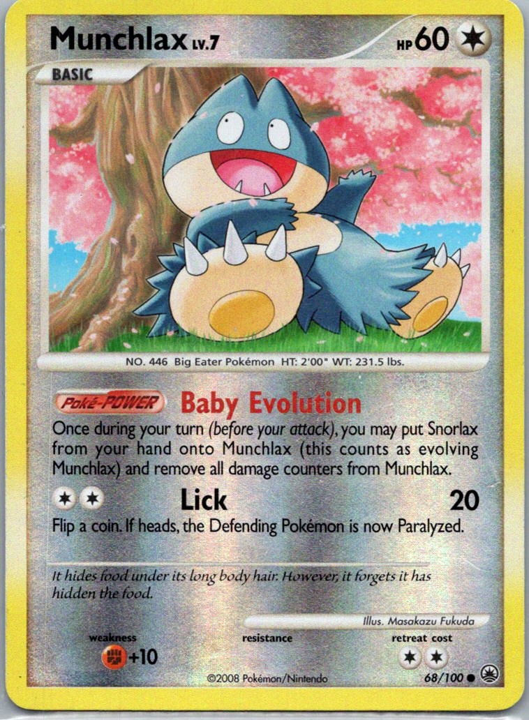 Pokemon TCG Munchlax 68/100 Majestic Dawn Reverse NM