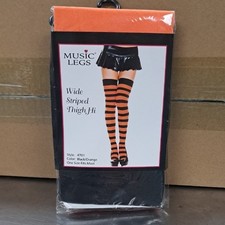 Music Legs Orange and Black Striped Thigh Hig...