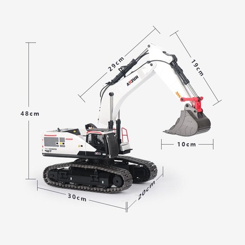 1/14 HUINA RC Metal Excavator Model Toys 1594 Radio Light Battery 22CH Sound - Picture 10 of 10
