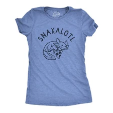 Womens Snaxalotl T Shirt Funny Cute Snacking Axolotl Tee for Ladies