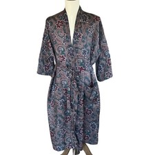 Bill Blass Robe Mens One Size Green Paisley Made in USA Vintage Loungewear