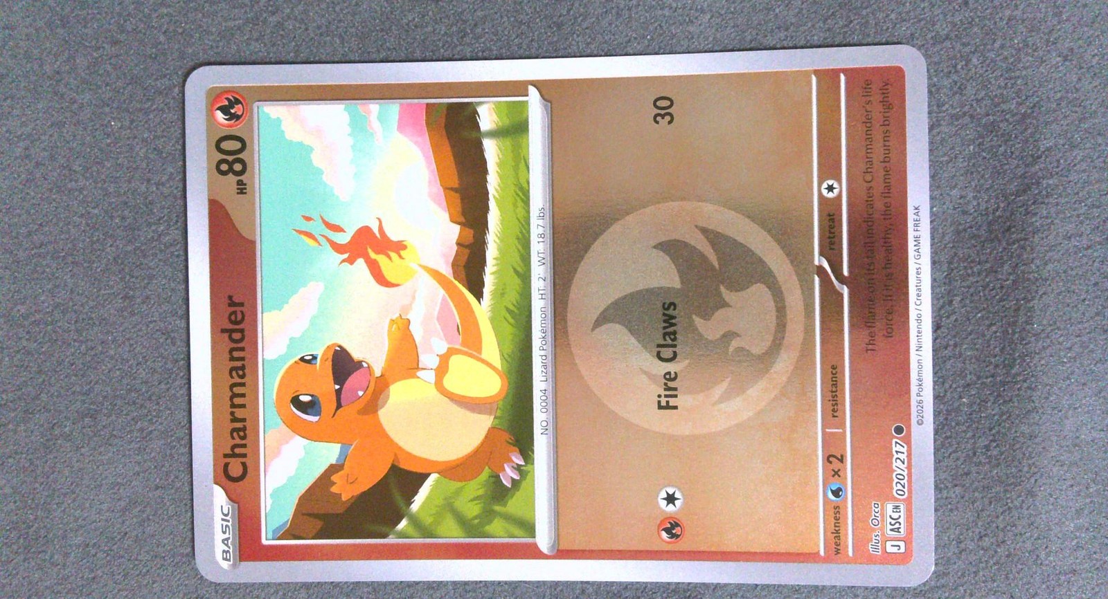 Charmander Energy Symbol Pattern 020/217 Ascended Heroes Pokemon Reverse Holo