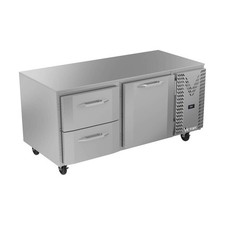 Victory VURD67HC-2 67" 2-Section Undercounter Refrigerator w/ 1 Solid Door  ...