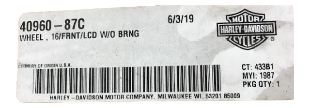 Harley-Davidson Road King Sub Asy Whl 1999-2001 fr 40 velocidades CHR 1 40960-87C NUEVO OEM Foto 4 de 4