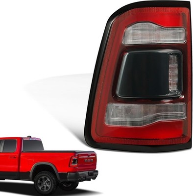 LED Tail Lights Compatible with 2019-2024 Dodge RAM 1500 Black Without Blind Spo