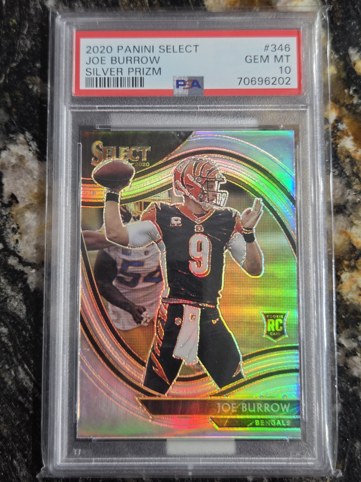 2020 Joe Burrow RC #346 Field Level Silver Prizm PSA 10 Gem Mint! view 1