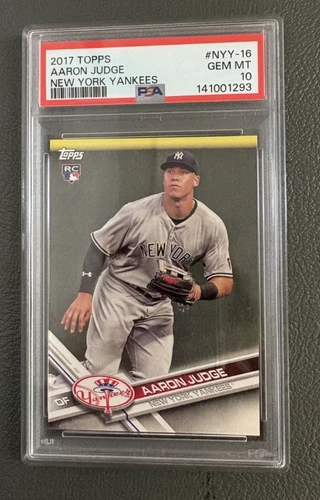 2017 AARON JUDGE NY YANKEES  TOPPS TEAM SET ROOKIE CARD #NYY-16 PSA 10 GEM-MT