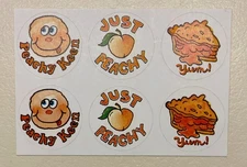 Vintage 1980s PAPER ART Scratch & Sniff Stickers JUST PEACHY