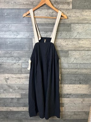 Free People Midikleid Gr. XS Oversize Schwarz Elfenbein Boho Frühling Freizeit