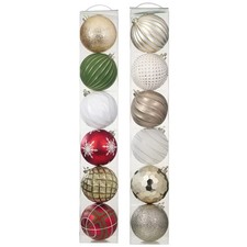 CG Hunter Holiday 12Piece Shatter Resistant 6inch Ornaments Red/Green/Metallic