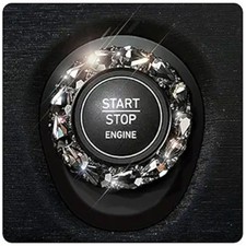 Engine Start Stop Button Cover, Shiny Crystal Rhinestone Cover Protection Ring,