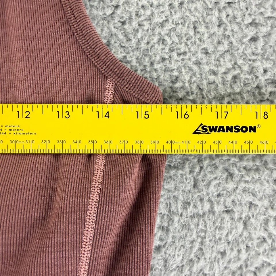 Regata Prana Becksa feminina grande marrom sem mangas pulôver elástico academia de ioga - Imagem 4 de 4