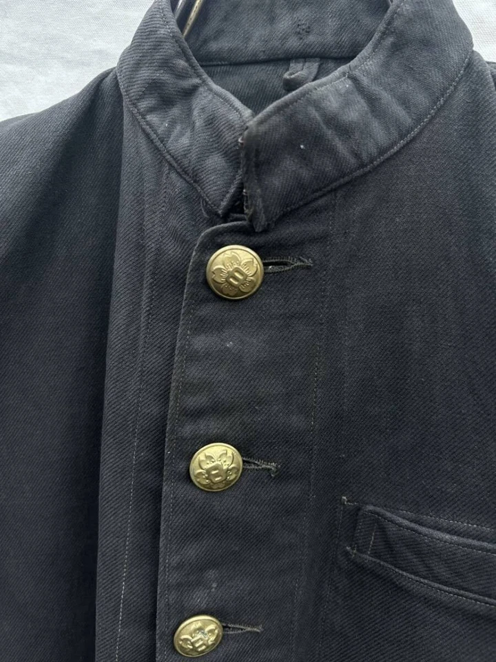 Japanese Vintage School Military Gakuran Jacket Cotton Metal Buttons From Japan - Image 2 of 4