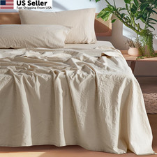 SONORO KATE 100 French Pure Linen Sheets, King 16"deep , Natural