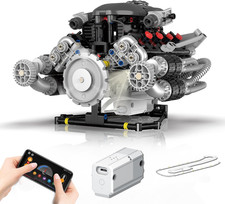 V8 Engine Model Kit That Works, Visible Building Blocks Sets with APP Control, M