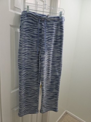 Just Be Tiger Stripe Periwinkle Velour  Pajama Pants. Large. Cozy.