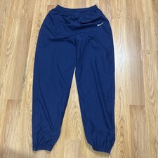Vintage Nike Track Pants Small Blue 90s Rear Zipper Pocket Ankle Zip