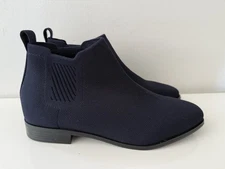 NWOB VIVAIA Square-Toe Water-Repellent Ankle Chelsea Boots Shoes 40/US 9, Navy