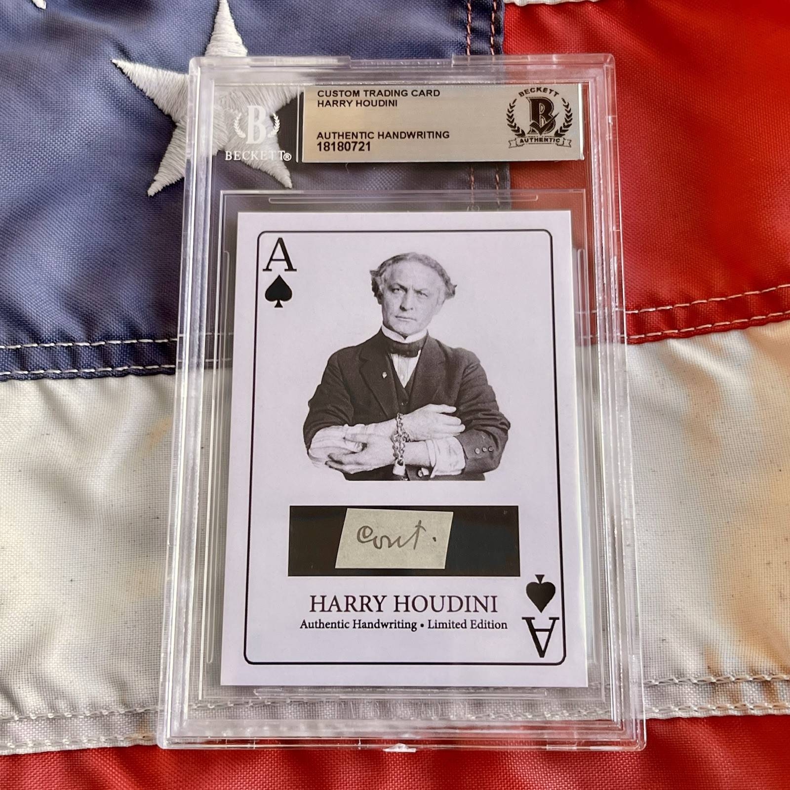 Harry Houdini Palabra escrita a mano cortada de una carta autógrafa firmada Beckett BAS