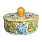 Gmundner Keramik Art Deco Deckeldose wie Schleiss , Liezen Austria Cookie Jar