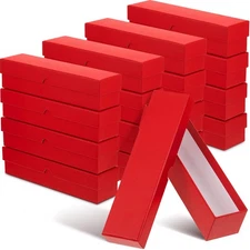 Teling 16Pcs Coin Storage Box, 2x2inch Flip Holders, Collectors, Cardboard (Red)