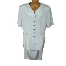 Vtg 80s 90s John Meyer of Norwich Textured Two-Piece Skirt Suit Set Mint 16