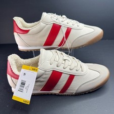 DV Dolce Vita Revie Women Sneaker Red Multi Cream Faux Shearling Lined Size 8