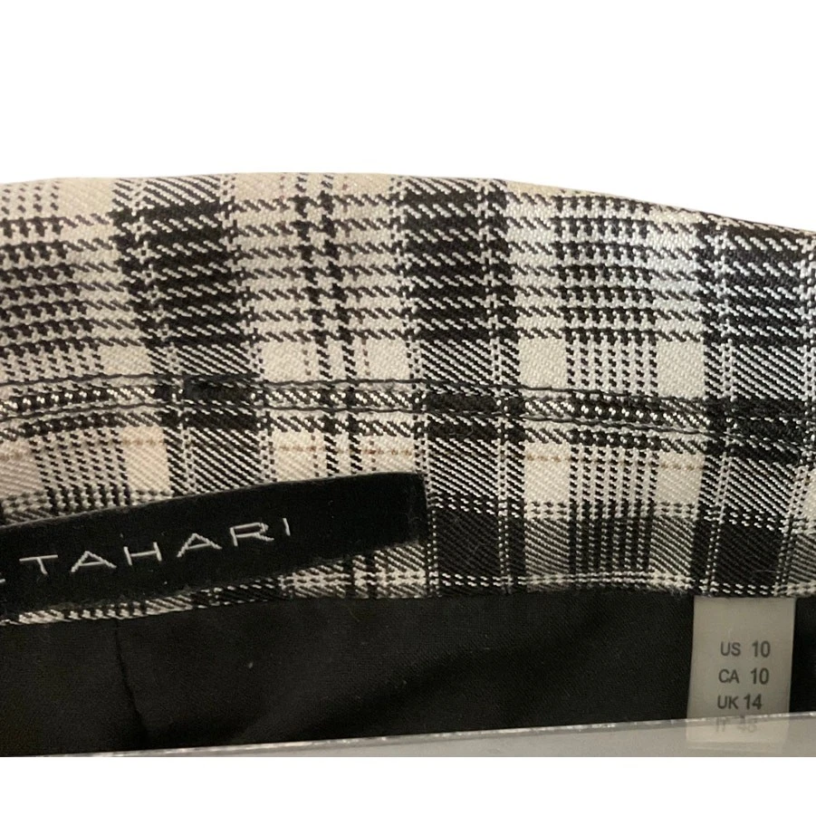 Elie Tahari женщин 10 черный белый клетку блейзер пальто офис бизнес профессиональный - Изображение 3 из 4