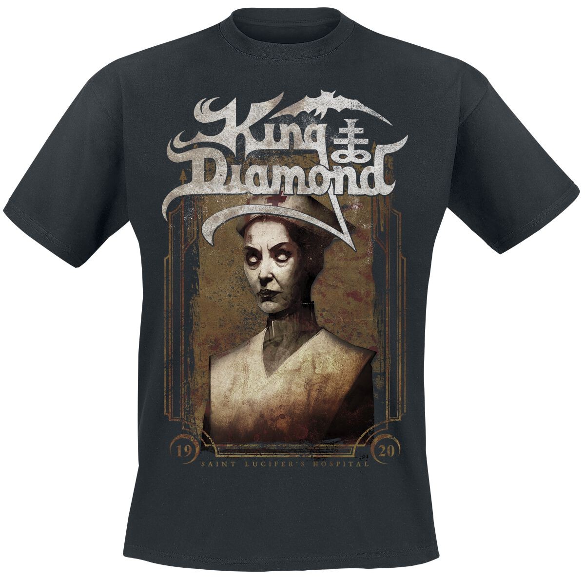Футболка с надписью King Diamond Herren Nurse Needle schwarz Band-Товары, Группы