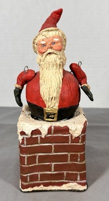 Dept 56 Poliwoggs Santa In Chimney Folk Art Christmas Figure 8.5  Great Face