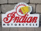 Vintage Indian Motorcycle Headdress dealership 17.75 x 11.7 inch Porcelain Sign — photo 1