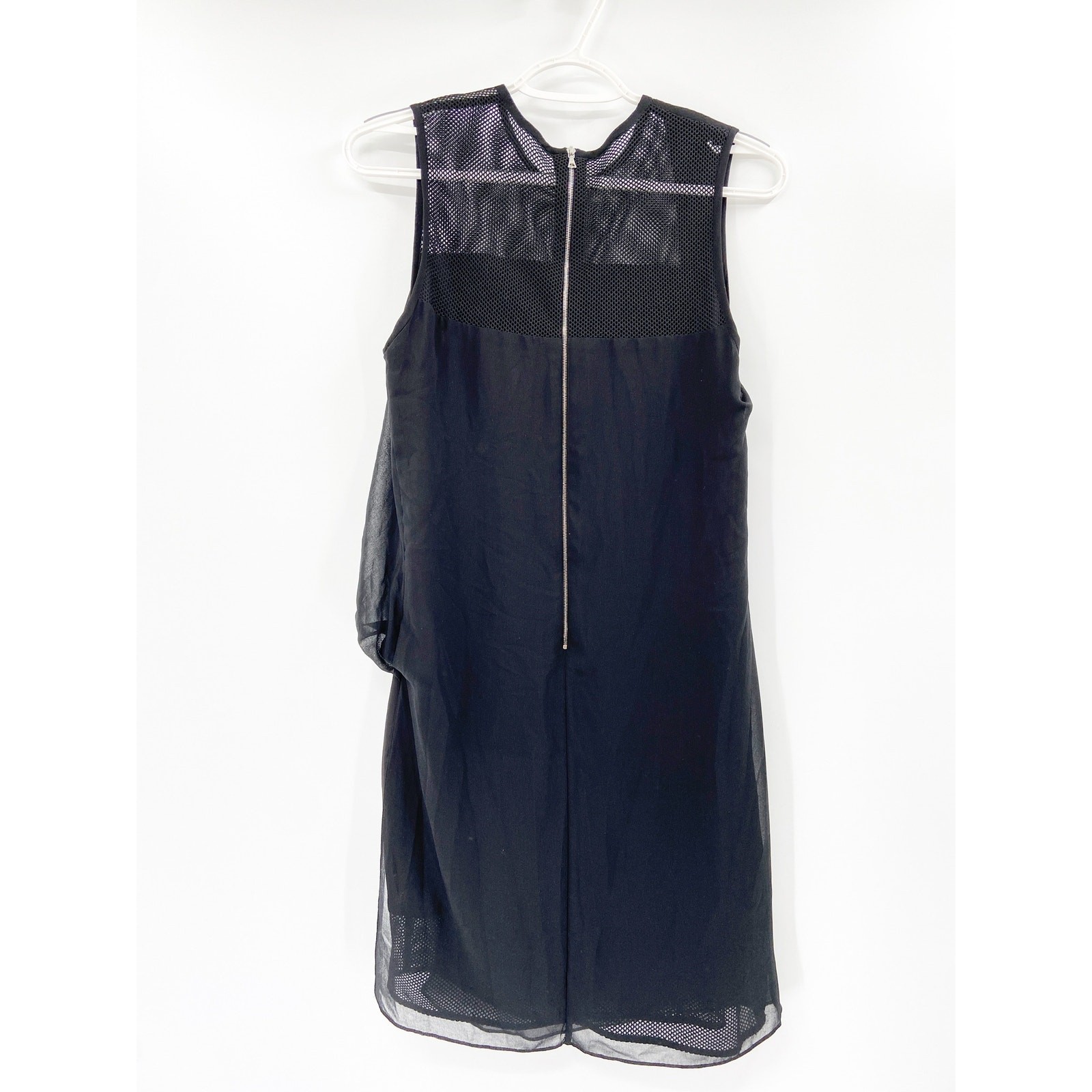 Sandro Roxane Solid Black Mesh Gathered Sleeveles… - image 4