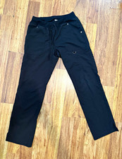 Dickies Women's Black Solid Medical Scrub Pants Jogger Drawstring Cargo D-Ring