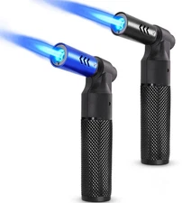 2 Pack Butane Torch Lighters Refillable Jet Flame Portable Butane Torch Mini ...