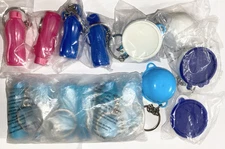Tupperware keychain Set of 15 Mega thatsa Blue white Water bottles Pink blue new
