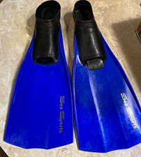 Sea Sports Blue Water Sport Swim Fins w/ Black Foot Pockets, Size S 5-7