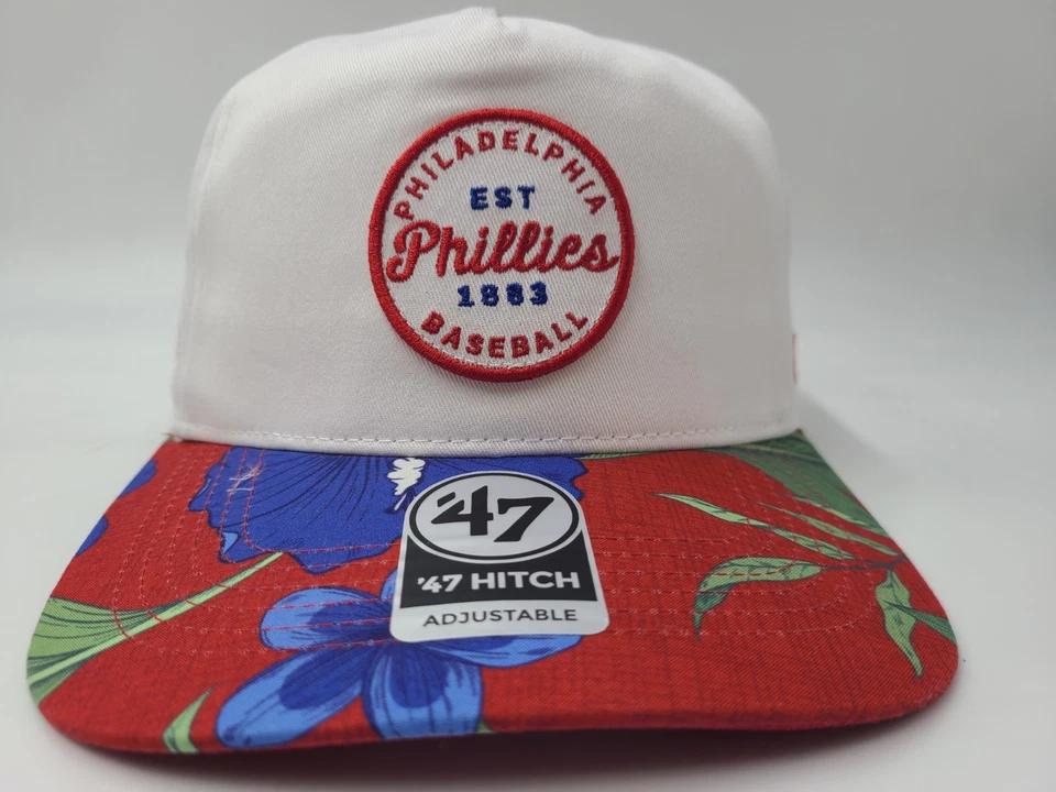 Philadelphia Phillies 47 Brand Hitch Bahama Floral Snapback Hat Cap MLB White - Image 2 of 4