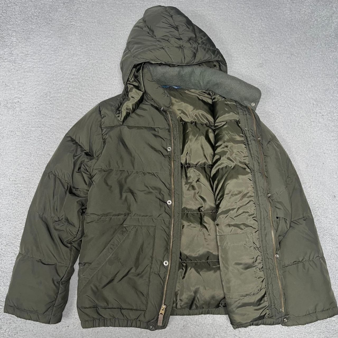 VTG Polo Ralph Lauren Elmwood Down Puffer Jacket Youth Sz XL Green Hooded Coat