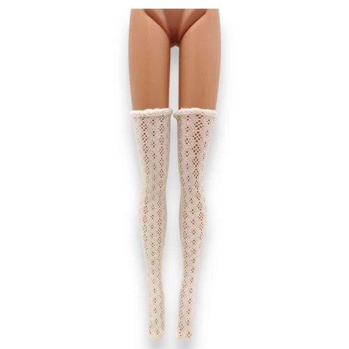 Vintage Francie Doll 1967 Iced Blue #1274 White Lace Hose Stockings Pair Mattel