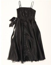 VINTAGE Womens Sleeveless Maxi Dress UK 10 Small Black Polyester AN03