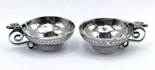 OTTOMAN TURKISH MINIATURE SILVER CUPS c1890 BIRD HANDLES 50g