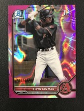 2022 Bowman #BCP-18 Alvin Guzman Chrome Prospects Fuchsia Lava Refractors /199