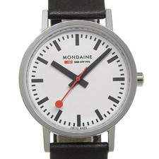 Mondaine A463.30007.11SBB Women's Watch SS Leather Silver Quartz Analog 40mm New