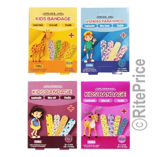 20 Pcs Kids Adhesive Bandages Character Animals, Girls, Boys AST (1 Pack) - New - Picture 3 of 13