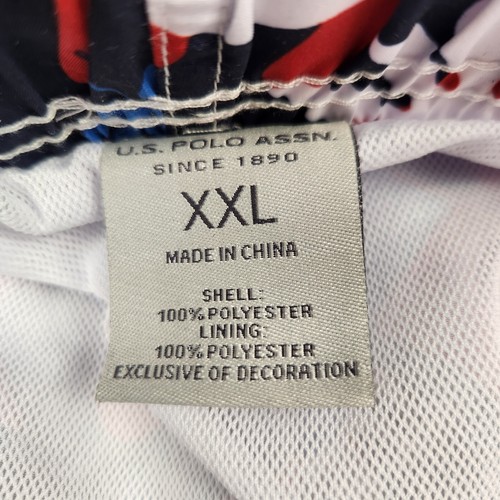 US Polo Assn. Mens Swim Trunks Red White Blue Size XXL Elastic Waist w/Tie New - Picture 8 of 14