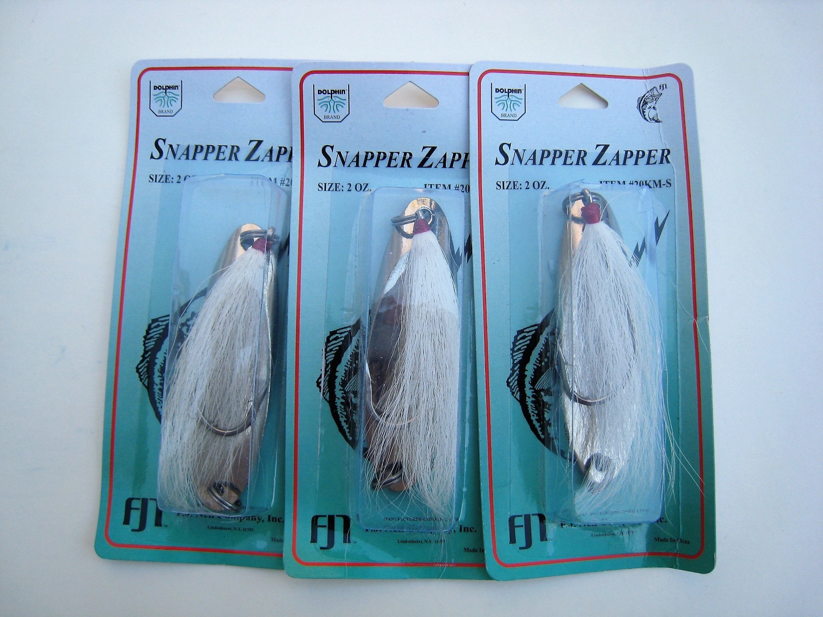 3 pk 2 oz. Kastmasterstyle Snapper Zapper w/ Bucktail CHROME