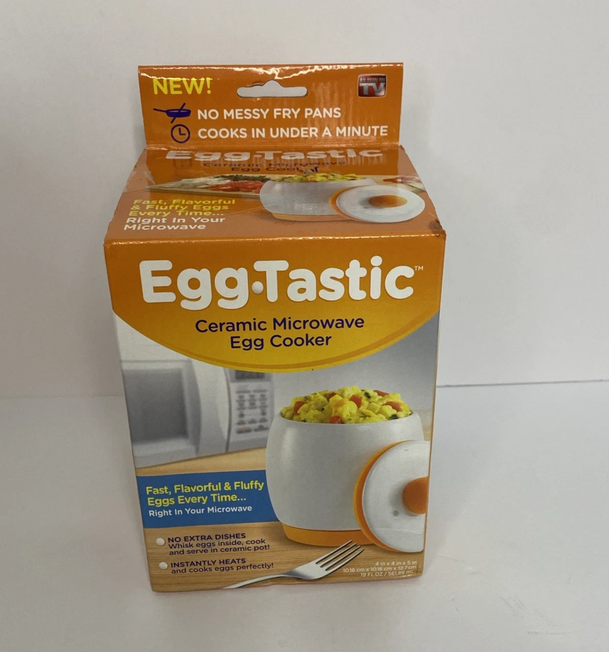 Egg-Tastic Ceramic Microwave Egg Cooker - As Seen on TV Kitchen Gadget - New