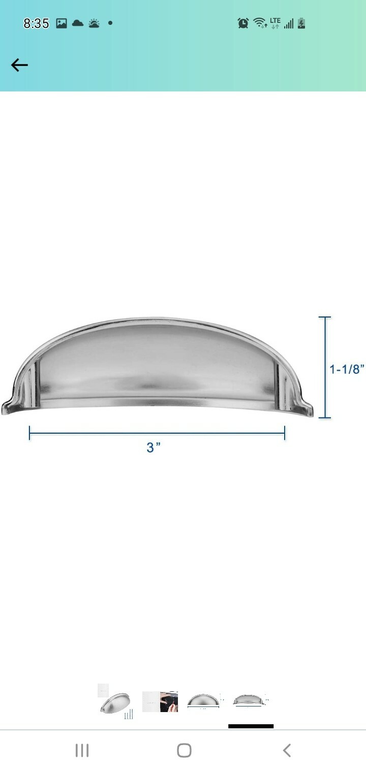 Lizavo Brushed Satin Nickel Cabinet Pulls Bin Cup Kitchen Cabinet Handles Modern