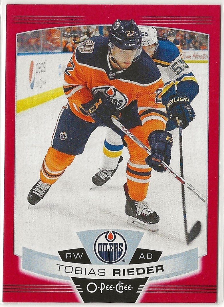 2019-20 O-Pee-Chee Red Border Blank Back #268 Tobia Rieder Edmonton ...